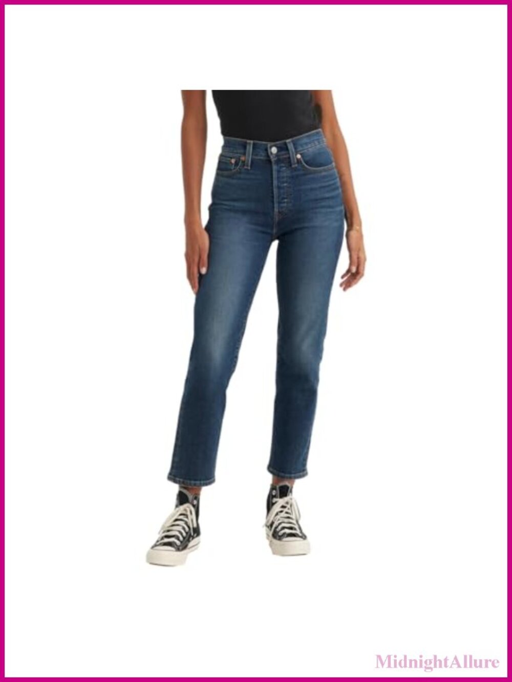 Levi's Wedgie Straight Leg High Rise Jeans Snug Fit Casual Denim